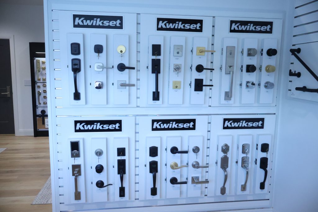 Kwikset door hardware on display in the CB Hardware showroom